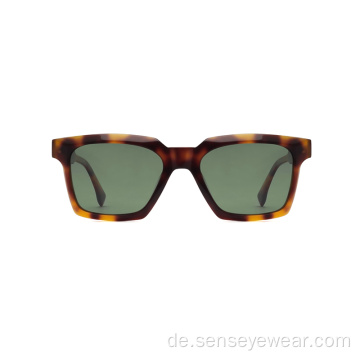 Mode Vintage UV400 Quadratische Acetat polarisierte Sonnenbrille